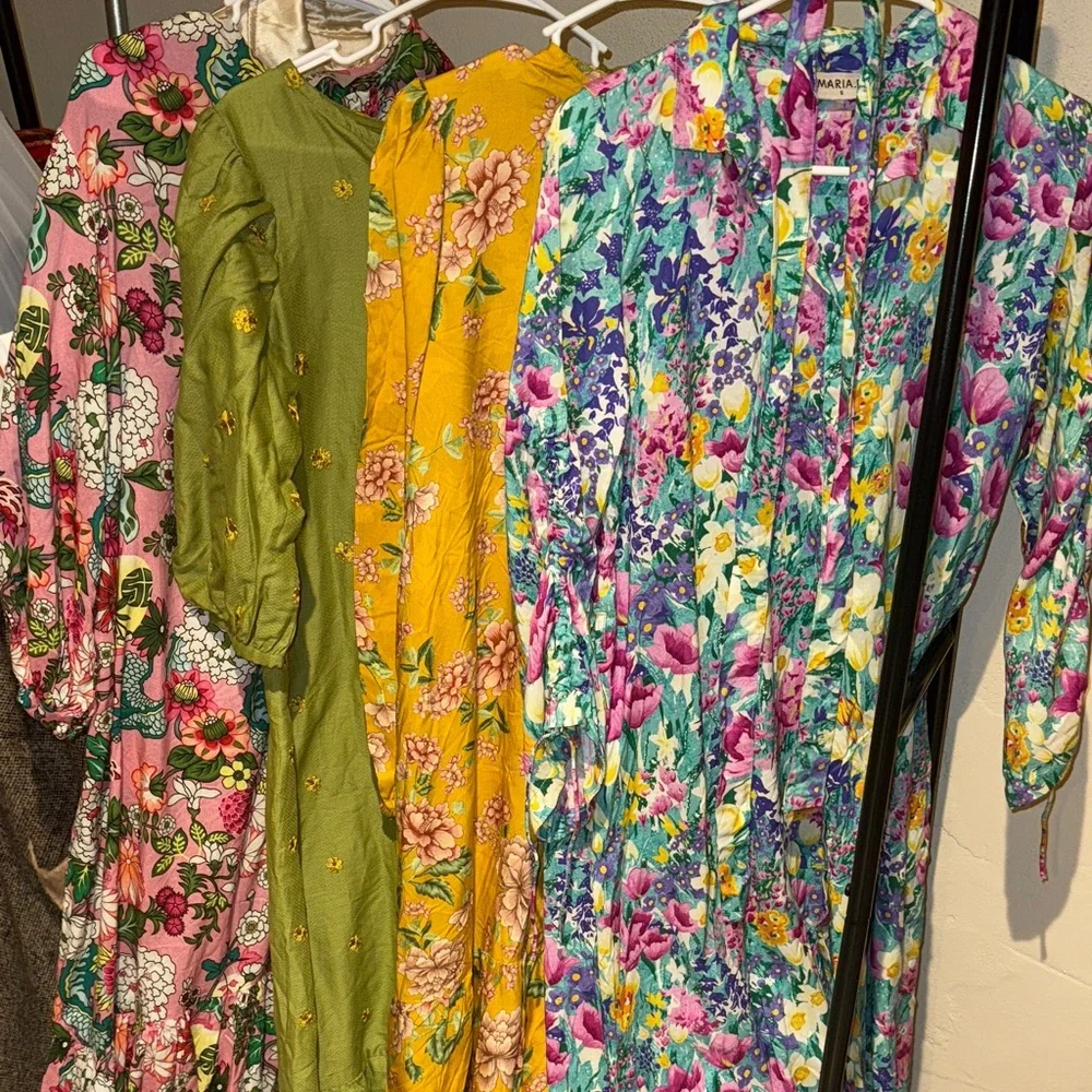 Maria B. Small Dress Bundle of 4 Floral Maxi Dresses Collection Long Sleeve - Picture 1 of 7